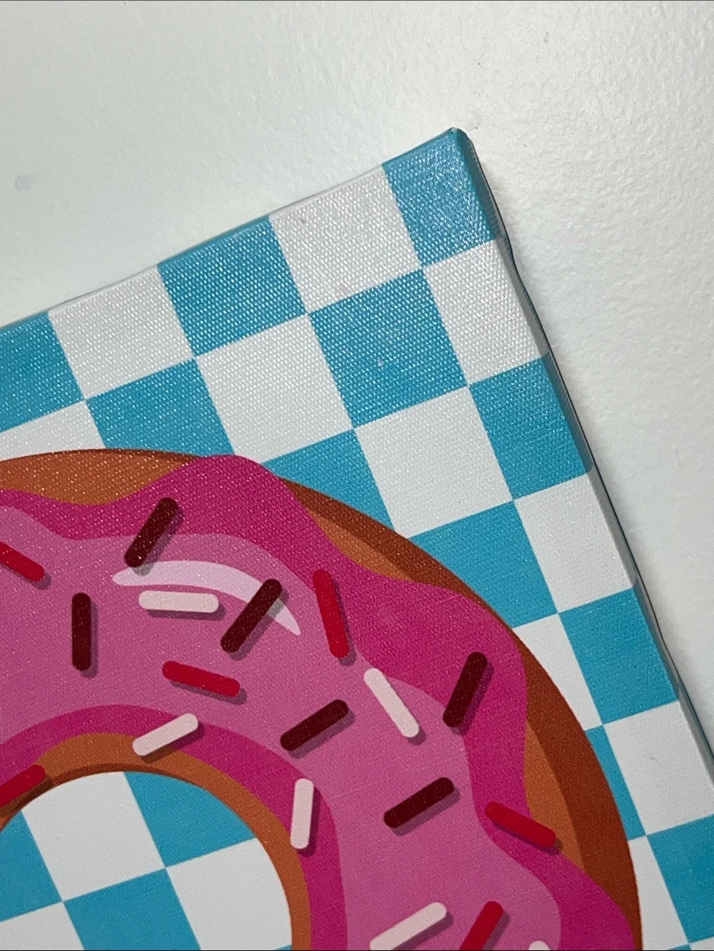 Pink Donut Wall Art Canvas - Home Wall Decor